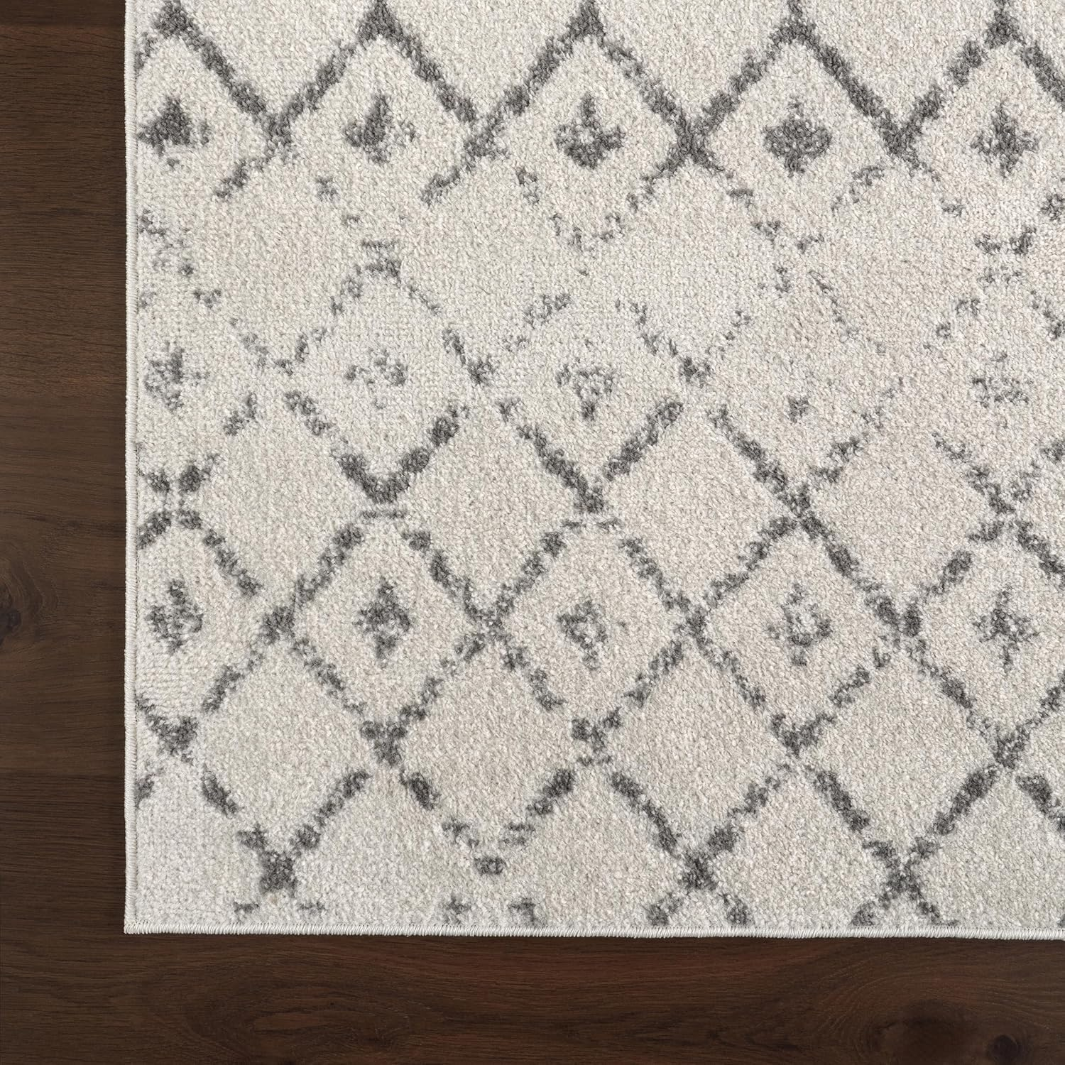 2X16 Moroccan Blythe Area Rug, Grey, Faded Bohemian Design, Stain Resistant, for Bedroom, Dining Room, Living Room, Hallway, Office, Kitchen, Entryway - Image 4
