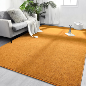 Area Rugs for Bedroom Living Room, 6X9 Orange Super Soft Comfy Thickened Memory-Foam Indoor Carpets, Modern Aesthetic Minimalist Carpet for Boys Girls Adults Apartment Nursery Home Décor