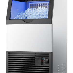 Commercial Ice Maker Machine, 100Lbs/24H with 33Lbs Ice Storage under Counter Ice Machine, Stainless Steel Built-In Freestanding Ice Maker Self-Cleaning for Home Bar