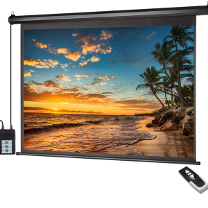 Motorized Projector Screen 100 Inch 16:9 HD Diagonal Indoor and Outdoor Movie Screen with Remote Control for Family Home Office Theater, Black