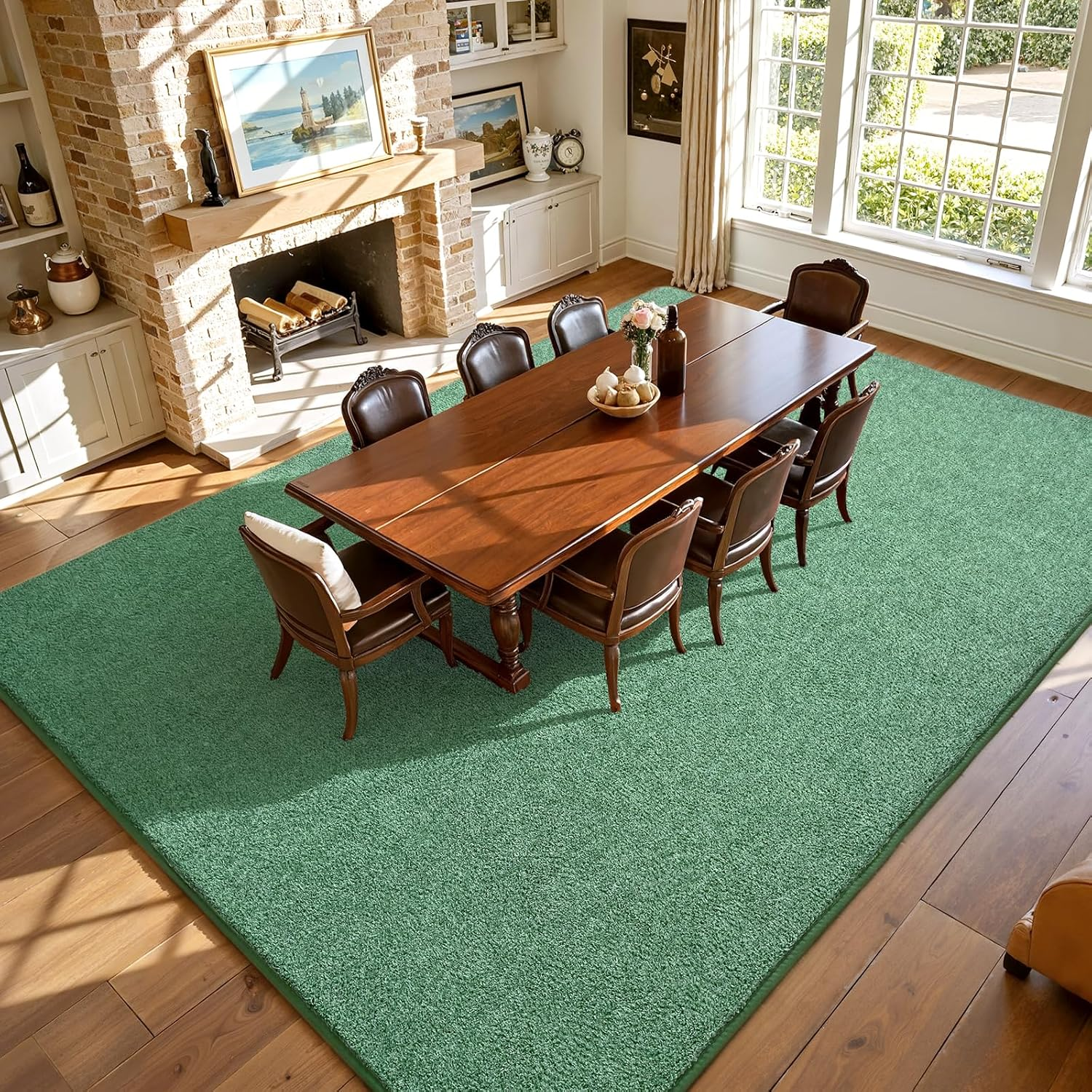 4X6 Area Rugs for Living Room, Soft Modern Memory Foam Bedroom Rug Washable Indoor Rug Low Pile Minimalist Non Slip Carpet for Kids Nursery Dorm Room Home Decor Green and White - Image 6