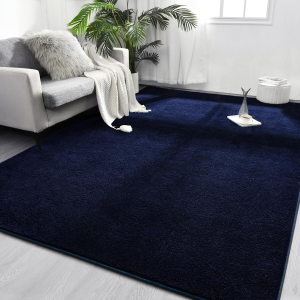 Area Rugs for Bedroom Living Room, 6X9 Navy Blue Super Soft Comfy Thickened Memory-Foam Indoor Carpets, Modern Aesthetic Minimalist Carpet for Boys Girls Adults Apartment Nursery Home Décor