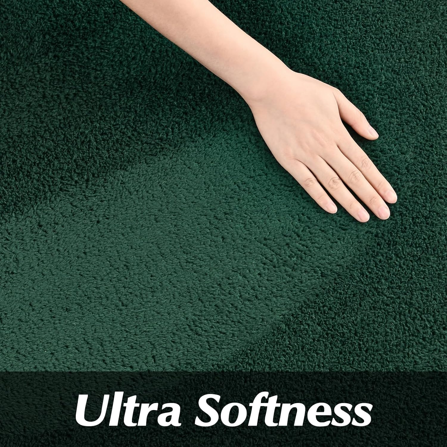 round Area Rugs for Bedroom Living Room, 5X5 Dark Green Super Soft Comfy Thickened Memory-Foam Indoor Circle Carpet, Modern Aesthetic Minimalist Carpet for Boys Girls Adults Nursery Home Décor - Image 5