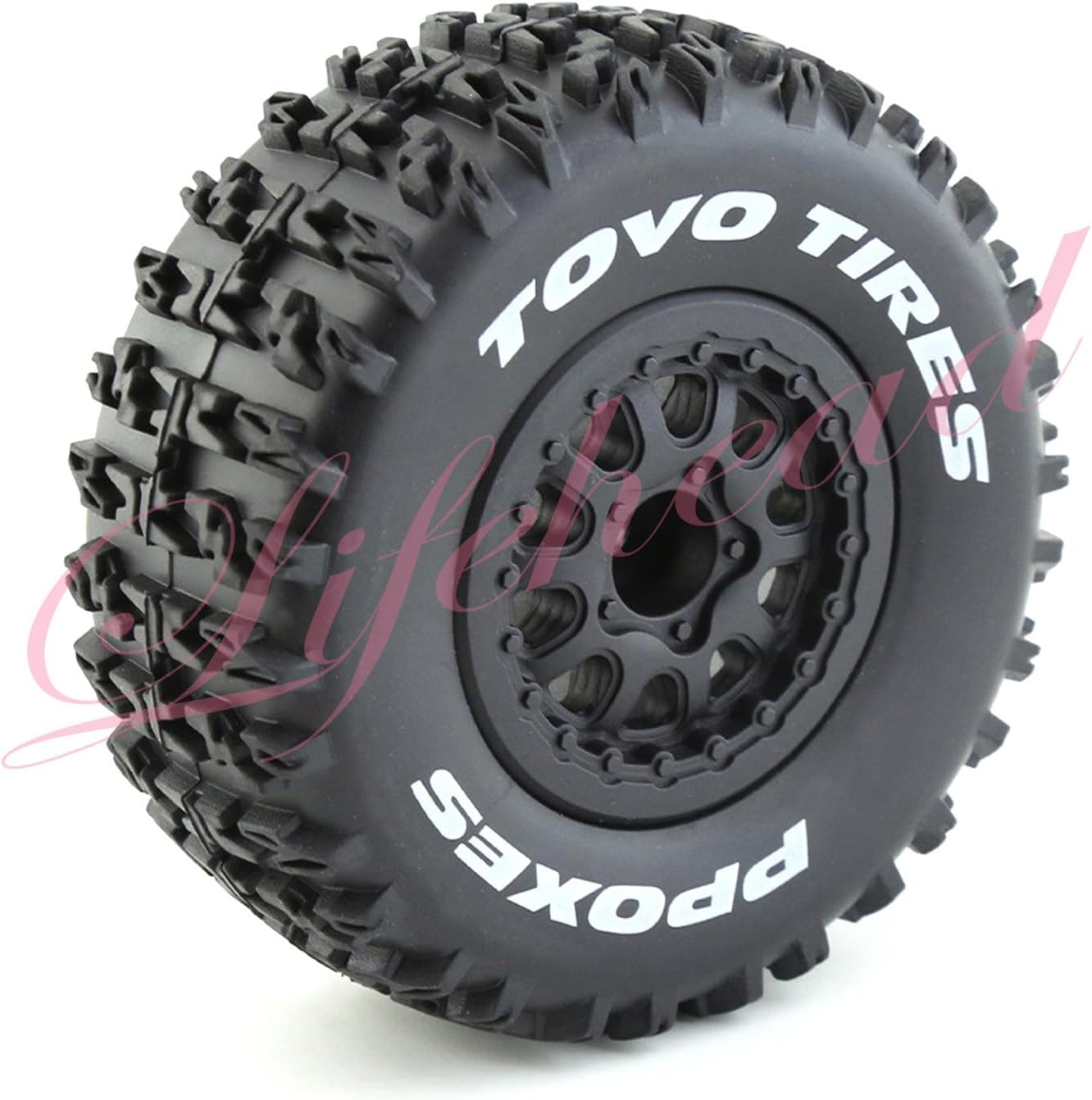 1/10 RC Short Course Truck Tires for All Terrain,Suitable for TRAXXAS Slash4X4 Huanqi 727 ARRMA SENTON 3S Losi Ford Raptor Baja Rey/ 113Mm OD High-Performance Short-Haul Truck Tires(Black) - Image 3