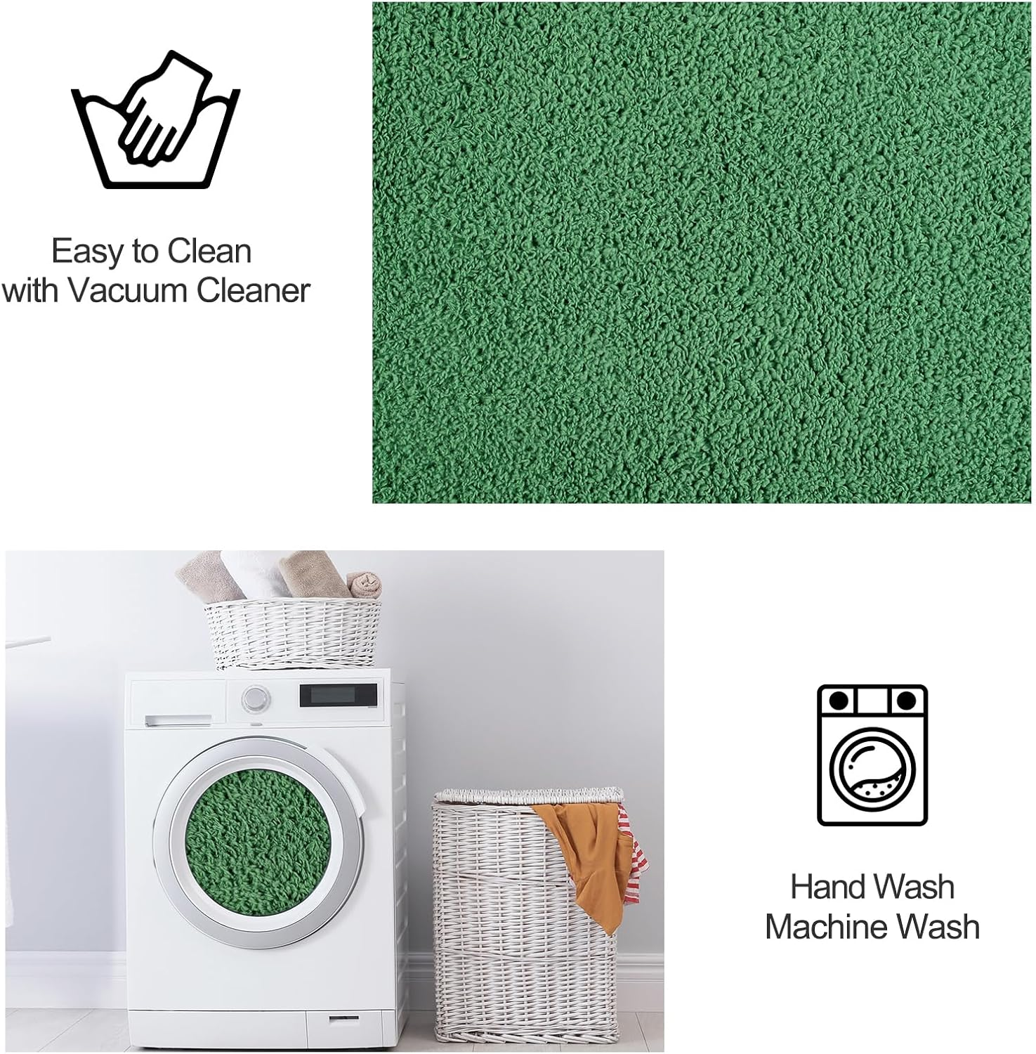 Area Rugs for Bedroom Living Room, 6X9 Green Super Soft Comfy Thickened Memory-Foam Indoor Carpets, Modern Aesthetic Minimalist Carpet for Boys Girls Adults Apartment Nursery Home Décor - Image 6