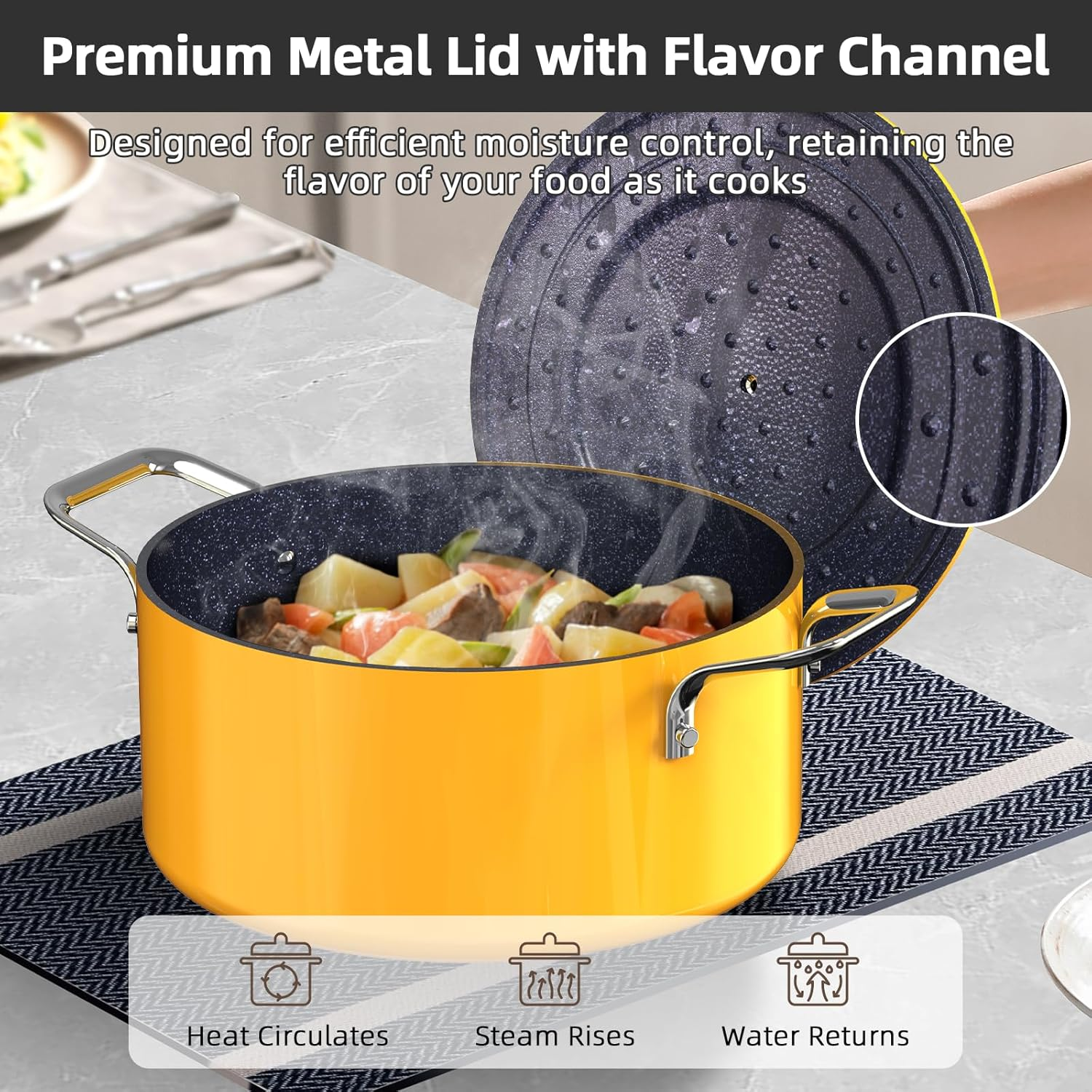 Lux 13Pc Forged Lightweight Cookware Set PFAS Free, Healthy G10 Duralon Ceramic Coating, Ultra Non-Stick, Stay-Cool Handles, Works on All Cooktops & Induction Ready - Image 4