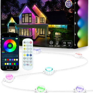 Permanent Outdoor Lights,Smart RGB Outdoor Lights with Remote APP Control, 100 Ft with 72 LED IP67 Waterproof outside Light for House for Holiday, Party, Dailyy(Unconnectable)