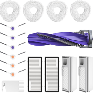 Accessories Replacement for Narwal Freo X Ultra Robot Vacuum, 16 Vacuum Accessories Set, 1 Main Brush, 2 Hepa Filter, 2 Dust Bags, 4 Mop Pads, 6 Side Brushes, 1 Cleaning Brush