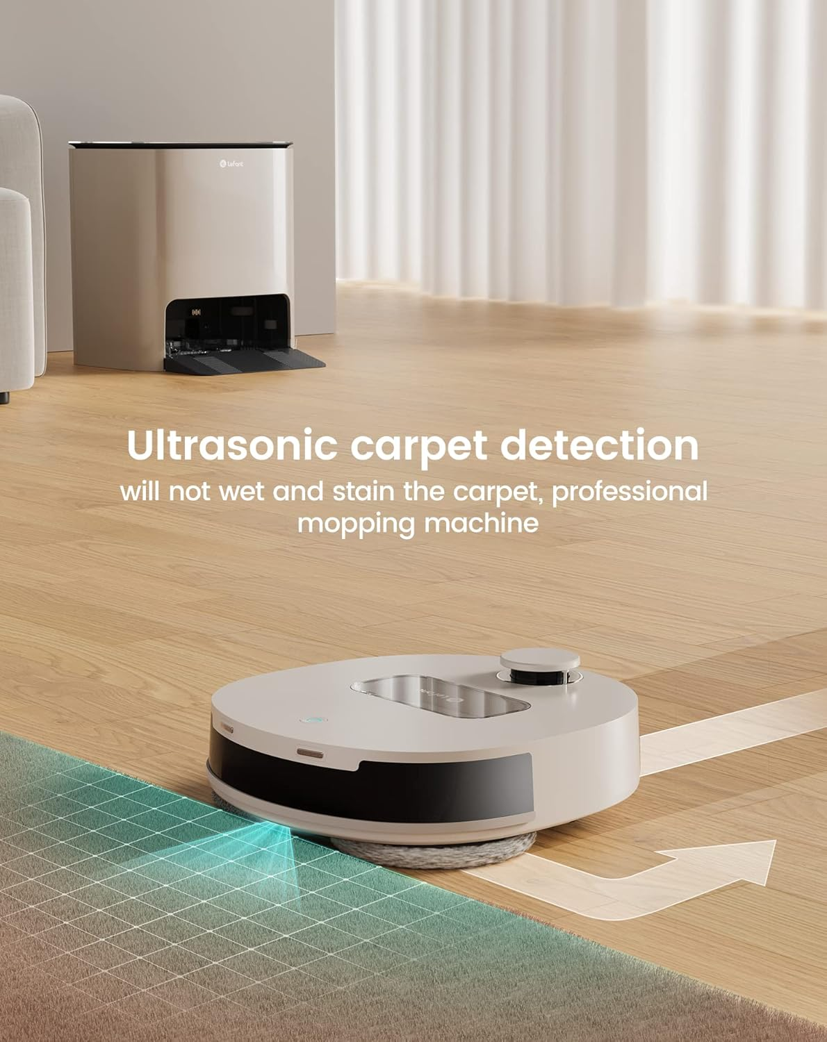 T1 Self-Cleaning Robot Mop, Smart Mapping Lidar Dtof Sensors, No-Go Carpet, 5L Large Water Tank, 40°Hot Air Washing and Drying Mop, Compatible with Alexa, Ideal for Multiple Rooms - Image 5