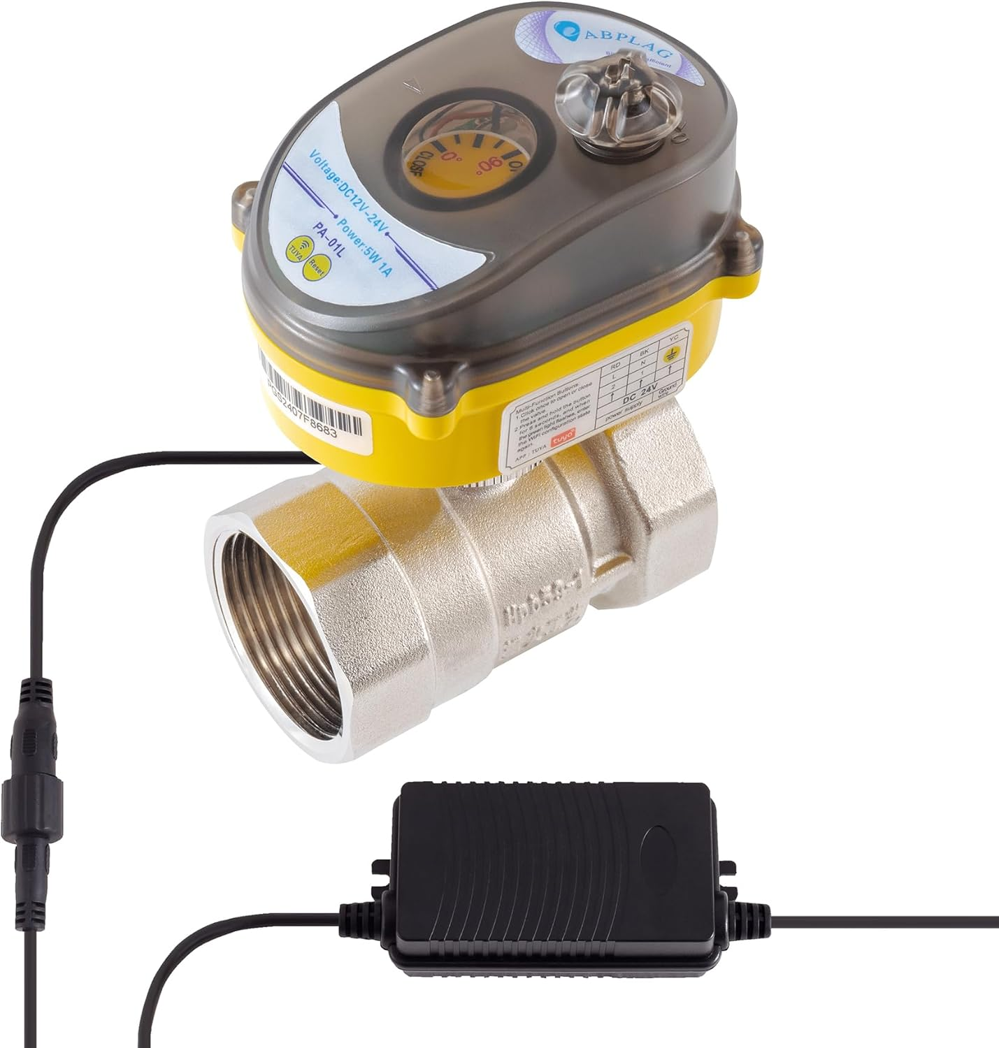 Smart Electric Ball Valve 3/4 Inch Tuya APP Smart Wifi Water Shut-Off Valve, 24V Electric Actuator AC110V-230V Power Adapter and Automatic Return Water Setting. Smart Timing Water Valve DN20MM - Image 5