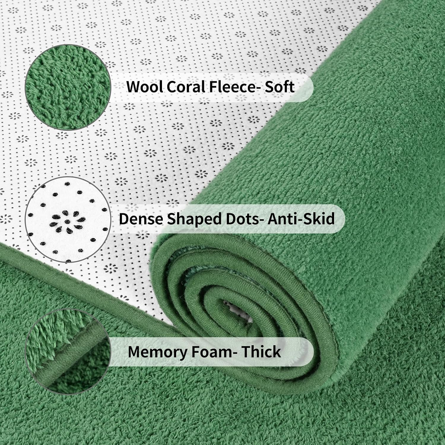 Area Rugs for Bedroom Living Room, 6X9 Green Super Soft Comfy Thickened Memory-Foam Indoor Carpets, Modern Aesthetic Minimalist Carpet for Boys Girls Adults Apartment Nursery Home Décor - Image 5