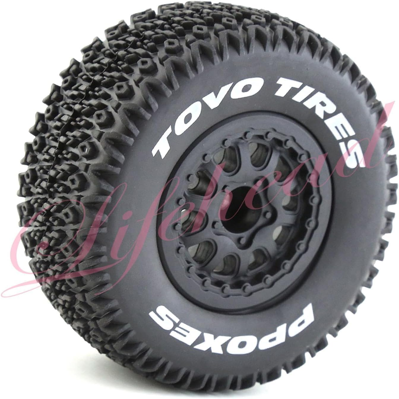 1/10 RC Short Course Truck Tires for All Terrain,Suitable for TRAXXAS Slash4X4 Huanqi 727 ARRMA SENTON 3S Losi Ford Raptor Baja Rey/ 113Mm OD High-Performance Short-Haul Truck Tires(Black) - Image 3