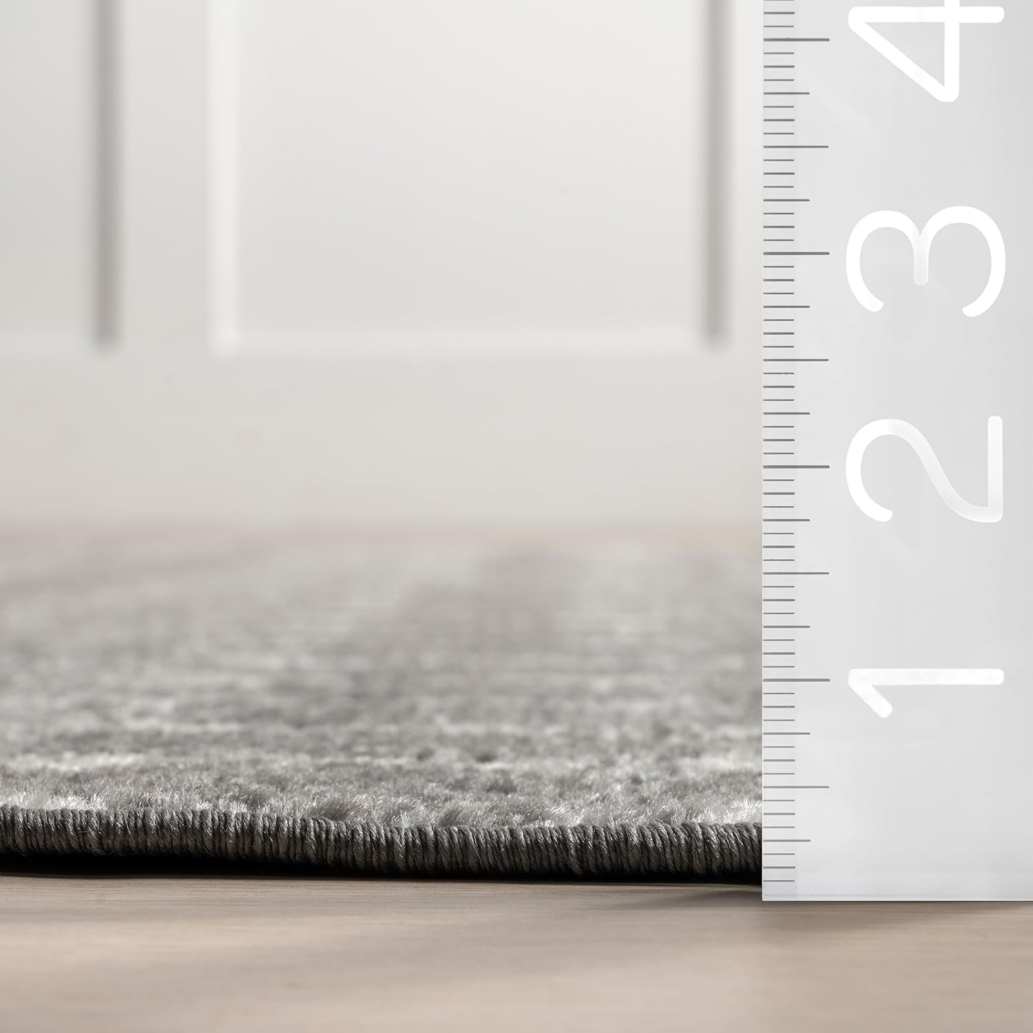 2X12 Moroccan Blythe Area Rug, Dark Grey, Faded Bohemian Design, Stain Resistant, for Bedroom, Dining Room, Living Room, Hallway, Office, Kitchen, Entryway - Image 2