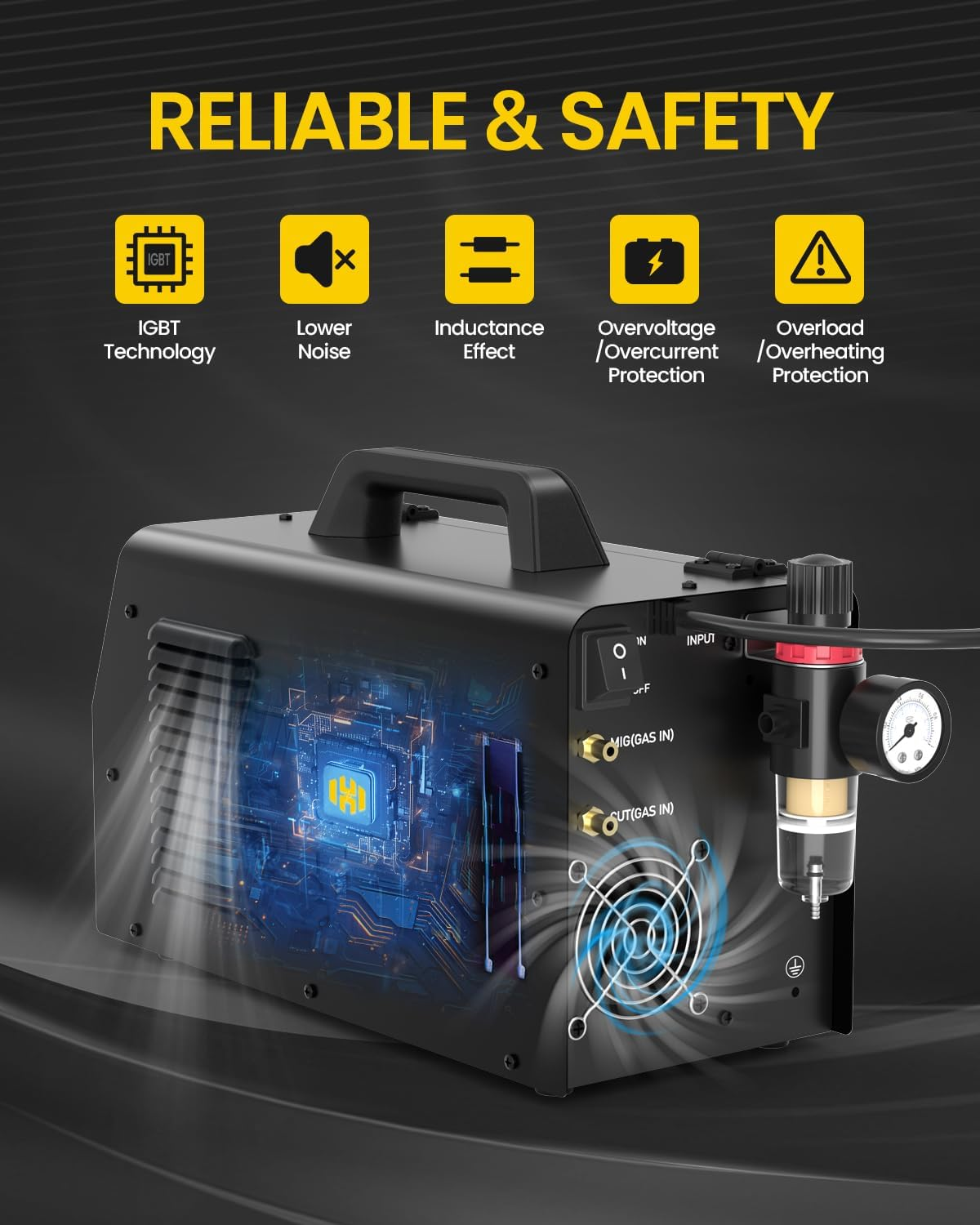 200A Plasma Cutter Welder Combo, 7 in 1 Gas Mig/Flux Core Mig/Pulse MIG/HF Tig/Stick/Cut/Spot, 110/220V Aluminum Welding Machine Multiprocess Welder with Synergic Mode - Image 5