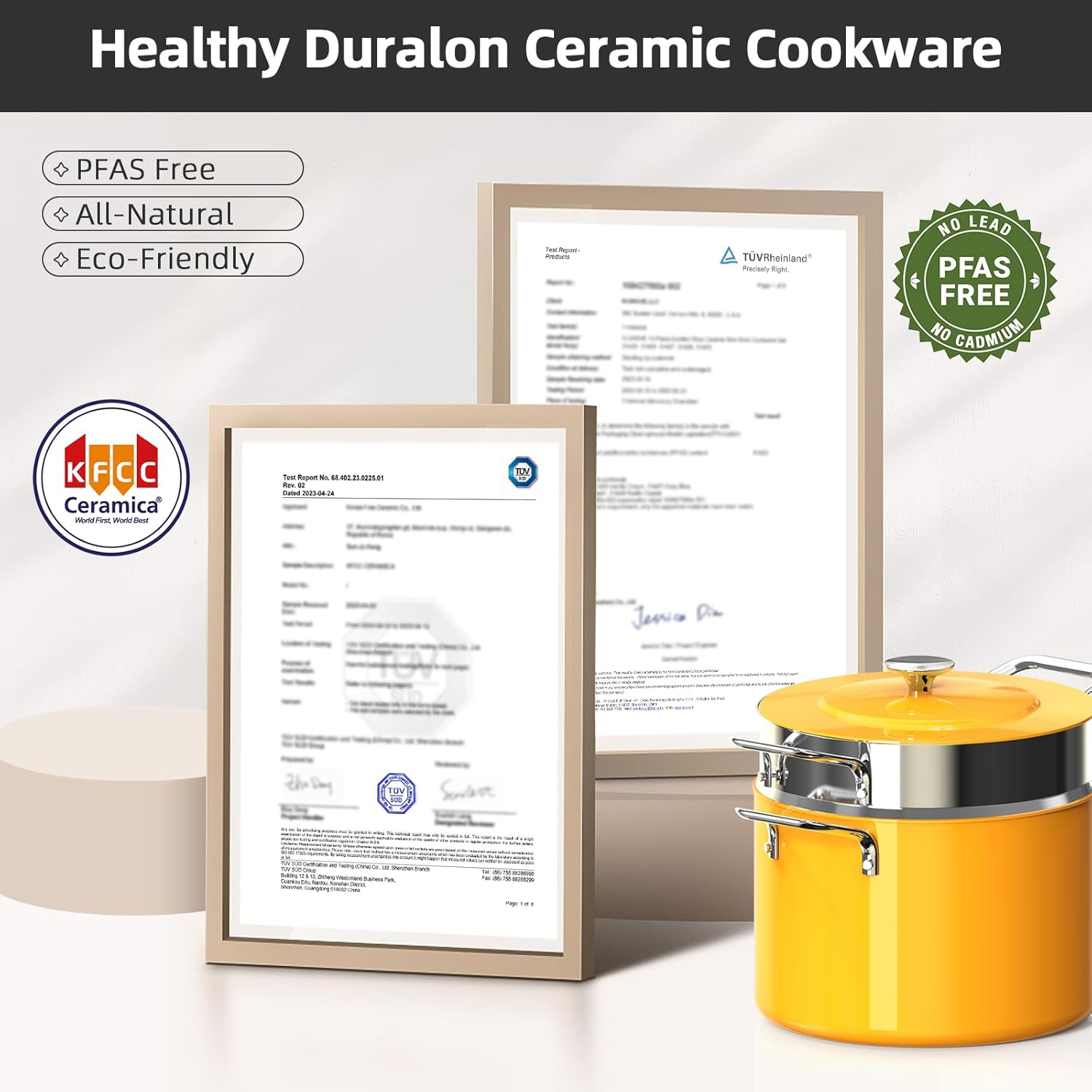 Lux 13Pc Forged Lightweight Cookware Set PFAS Free, Healthy G10 Duralon Ceramic Coating, Ultra Non-Stick, Stay-Cool Handles, Works on All Cooktops & Induction Ready - Image 9