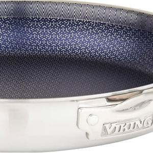 Viking 3-Ply Non Stick Frying Pan, 12 Inch Hybrid plus Stainless Steel Kitchen Cookware, Silver