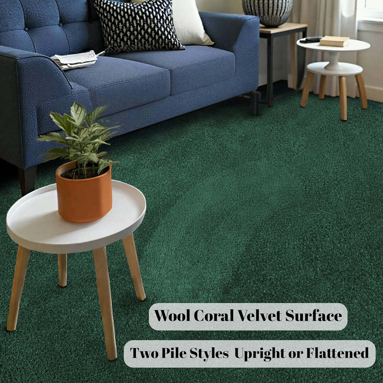 Large Modern Runner Rugs for Living Room Bedroom, 2X8 Feet Dark Green Ultra Soft Thickened Memory-Foam Indoor Rug, Comfy Aesthetic Solid Minimalist Carpets for Girls Boys Nursery Dorm Home Decor - Image 8