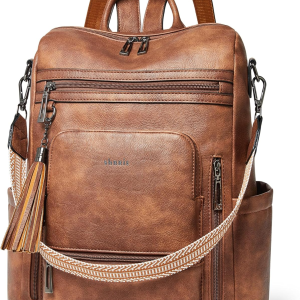 Vegan Leather Laptop Backpack for Women 15.6 Inch Work Backpack Fashion Travel Backpack Purse for Travel College Work