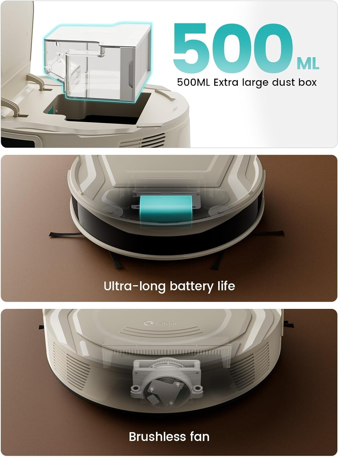 Robot Vacuum Cleaner M210 Pro,Slim,Quiet,2200Pa Suction,120 Min Self-Charging Robotic Vacuums, Freemove 3.0,Wifi/App/Alexa,6 Cleaning Modes Ideal for Hard Floors Pet Hair Low Carpet,Champagne - Image 9
