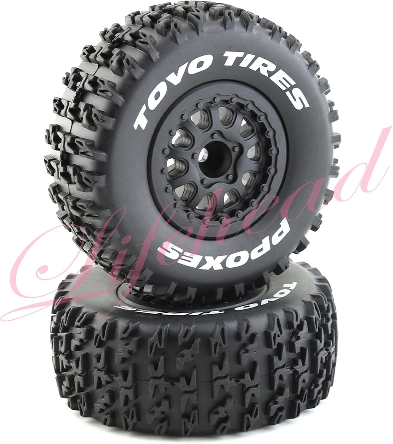 1/10 RC Short Course Truck Tires for All Terrain,Suitable for TRAXXAS Slash4X4 Huanqi 727 ARRMA SENTON 3S Losi Ford Raptor Baja Rey/ 113Mm OD High-Performance Short-Haul Truck Tires(Black) - Image 5