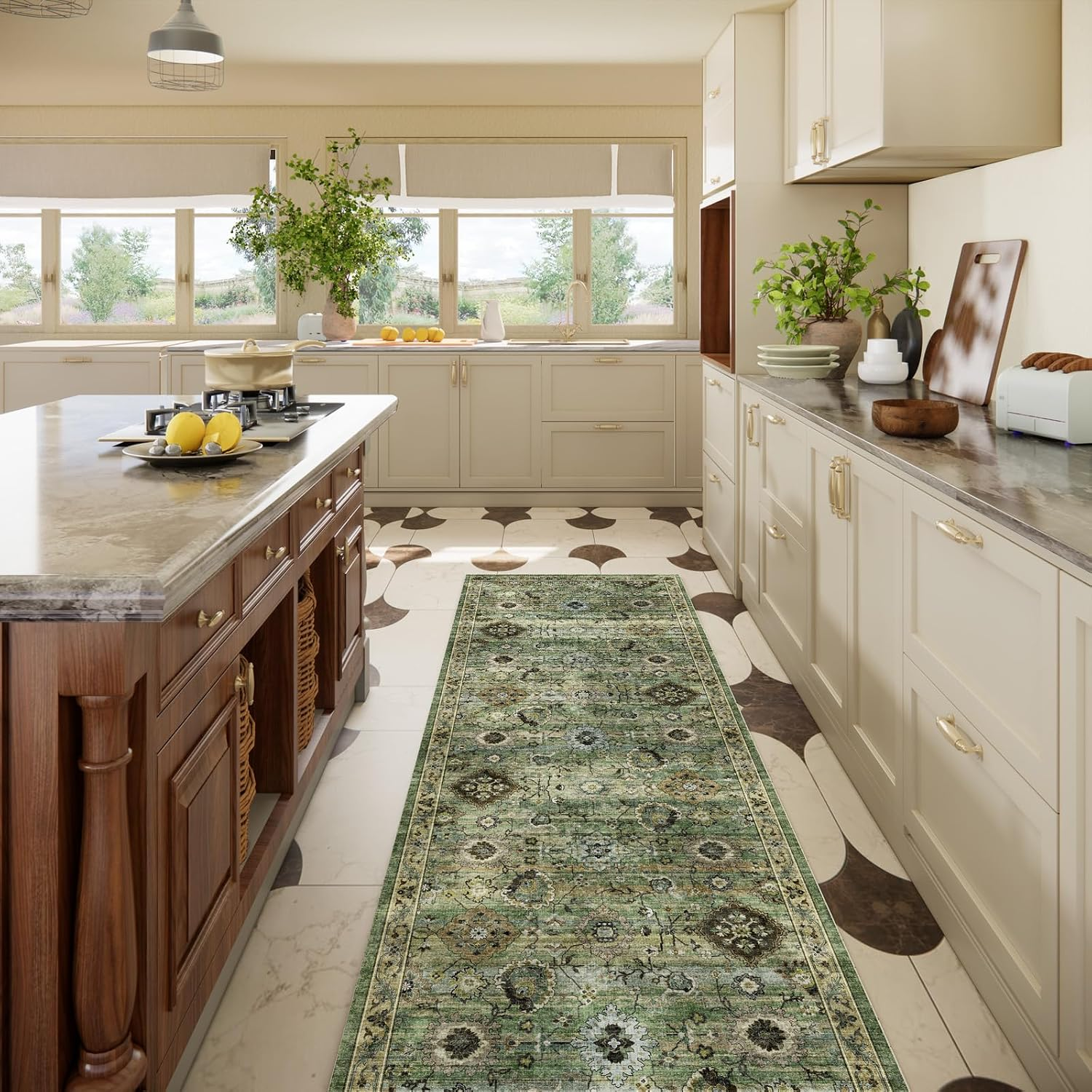 Washable Runners for Hallways Kitchen Rugs: 2'6"X8' Runner Rug Stain Resistant Non Slip Low Pile Soft Carpet Runners for Hallways Bedroom Kitchen Entryway Indoor Laundry Room Farmhouse - Image 9