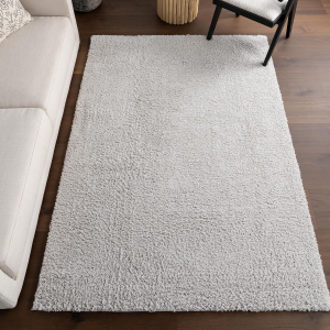 Kerra Solid 7'10" X 10' Area Rug for Living Room Bedroom Dining Room, Light Silver