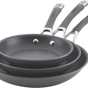 Radiance Hard Anodized Nonstick Frying Pan Set, 3-Piece Frying Pans, Gray