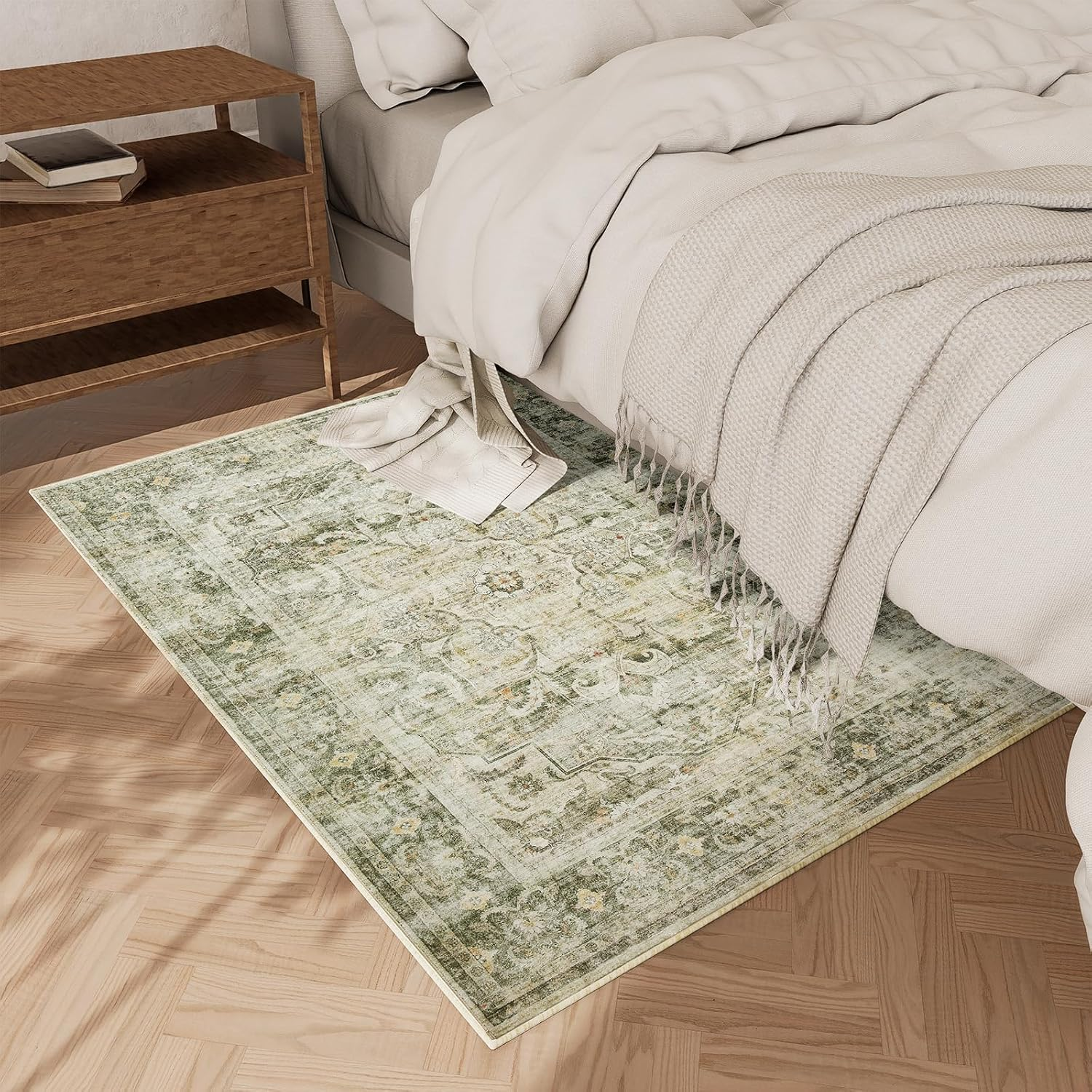 2X3 Washable Area Rugs for Entryway: Small Boho Rug Non Slip Door Mat Indoor Entrance Low Pile Soft Throw Rugs for inside Front Door Floor Bedroom Bedside Kitchen Nursery Dorm Room Entry - Image 6
