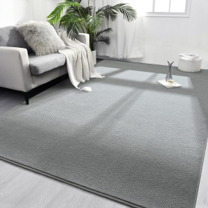 Area Rugs for Bedroom Living Room, 5X8 Grey Super Soft Comfy Thickened Memory-Foam Indoor Carpets, Modern Aesthetic Minimalist Carpet for Boys Girls Adults Apartment Nursery Home Décor