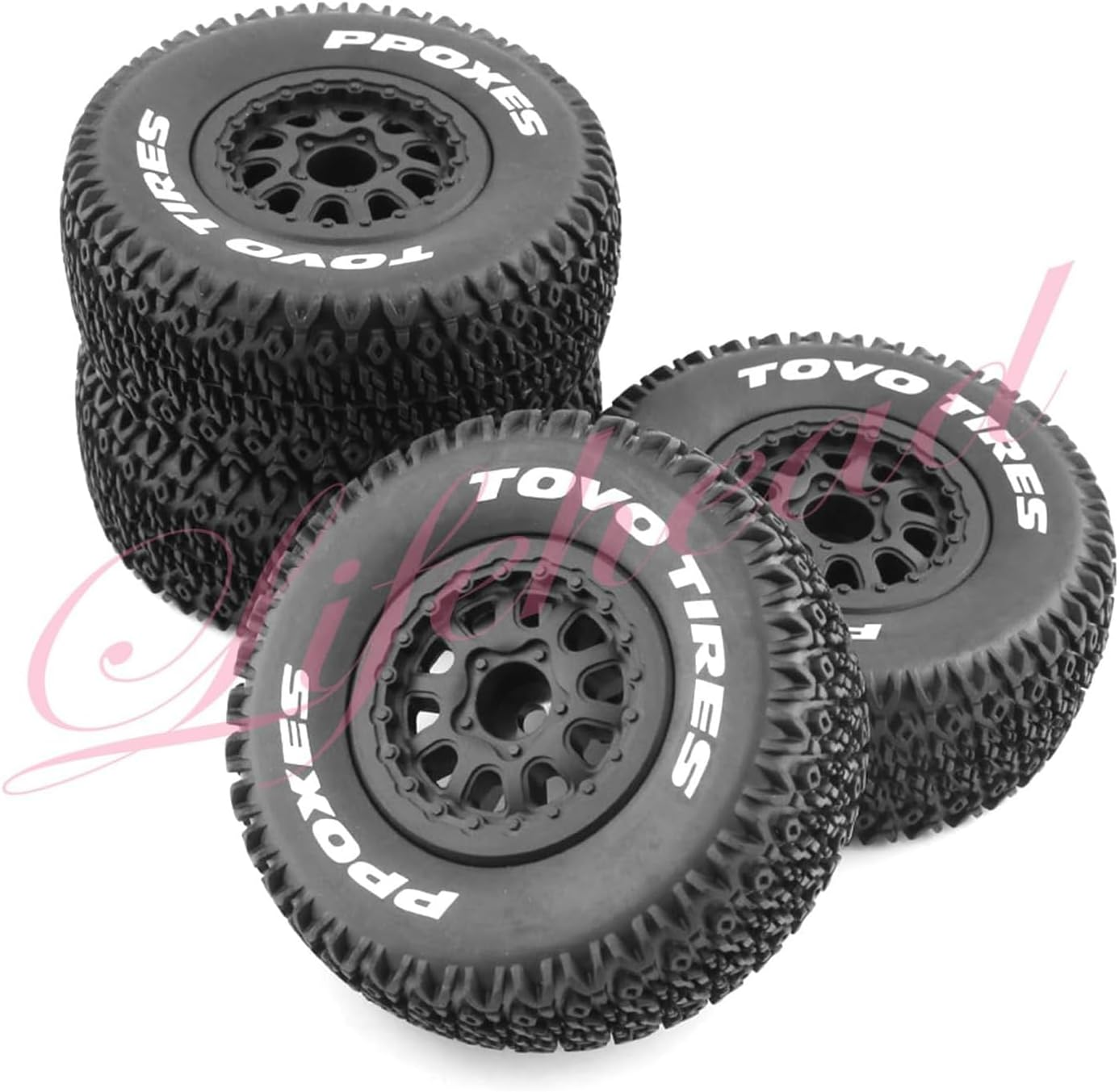 1/10 RC Short Course Truck Tires for All Terrain,Suitable for TRAXXAS Slash4X4 Huanqi 727 ARRMA SENTON 3S Losi Ford Raptor Baja Rey/ 113Mm OD High-Performance Short-Haul Truck Tires(Black) - Image 7
