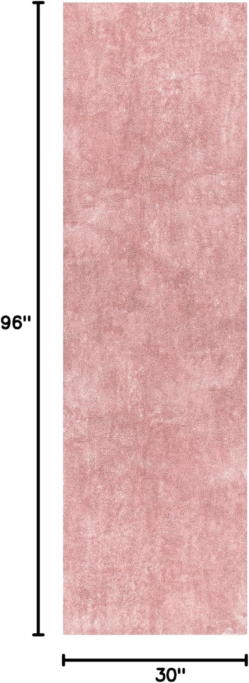 2' X 8' Cozy Plush Superiorwash Area Rug, Machine Washable, Non-Slip, Soft Fluffy Shag Carpet for Living Room Bedroom Kids Room Nursery Home Decor, Loni Pink - Image 2