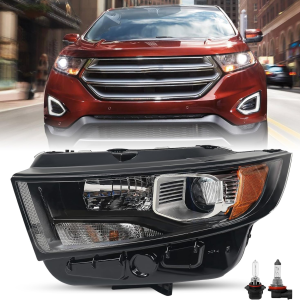 Headlights Assembly Replacement W/Bulbs for 2015 2016 2017 2018 Ford Edge SE/SEL/SEL Plus/Sport/Titanium OEM Projector Halogen Headlamp Left Driver Side