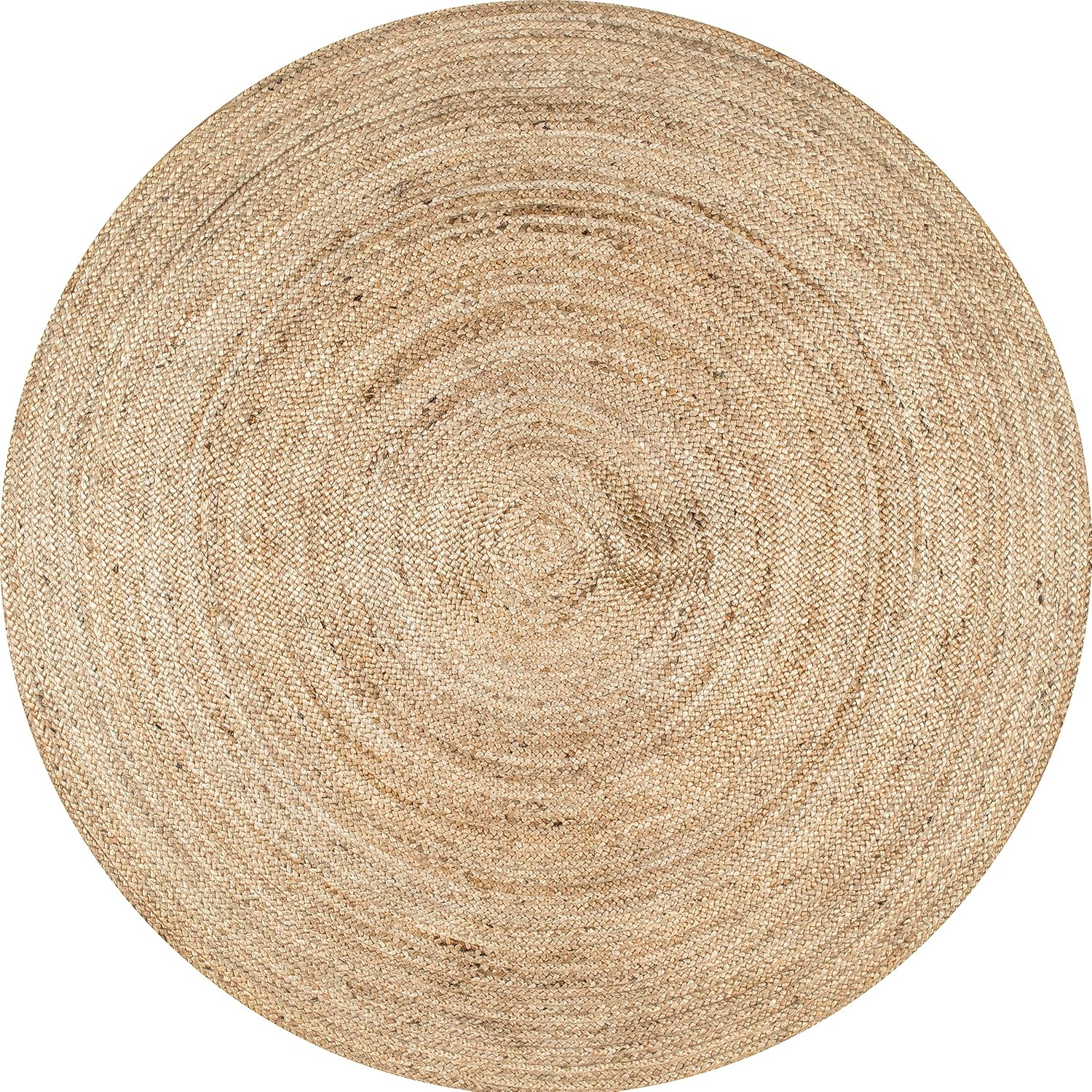8 round Rigo Jute Hand Woven Area Rug, Natural, Solid Farmhouse Design, Natural Fiber, for Bedroom, Living Room, Dining Room, Hallway, Office, Kitchen, Entryway - Image 3