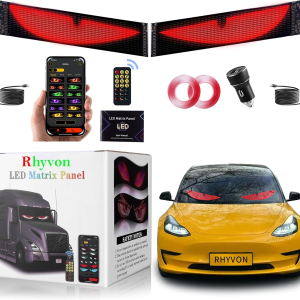 2PCS Devil Eyes Light for Cars，Led Eyes for Car Windshield，Programmable Led Sign，Controlled by a Remote Control and a Bluetooth App，Suitable for Cars, Suvs & Trucks.