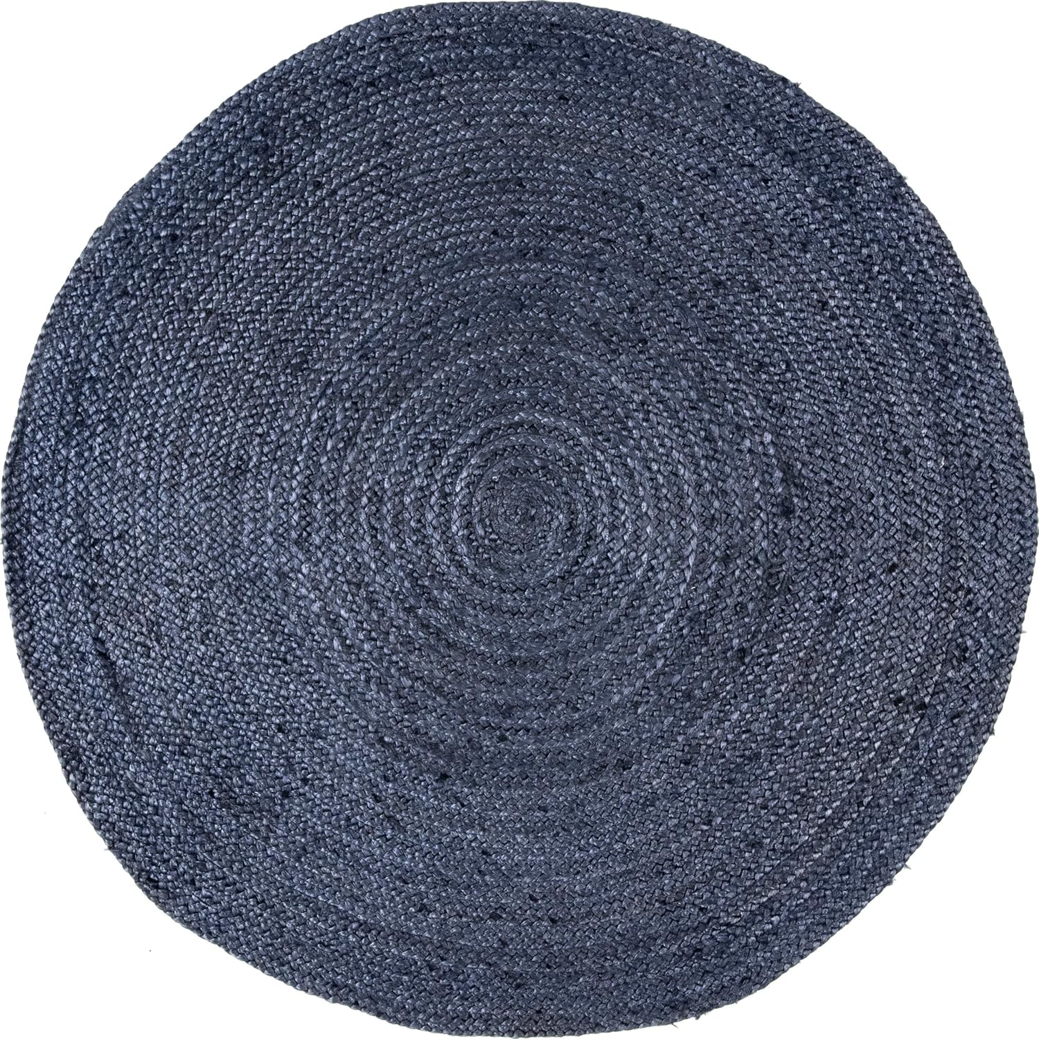8 round Rigo Jute Hand Woven Area Rug, Navy, Solid Farmhouse Design, Natural Fiber, for Bedroom, Living Room, Dining Room, Hallway, Office, Kitchen, Entryway - Image 3