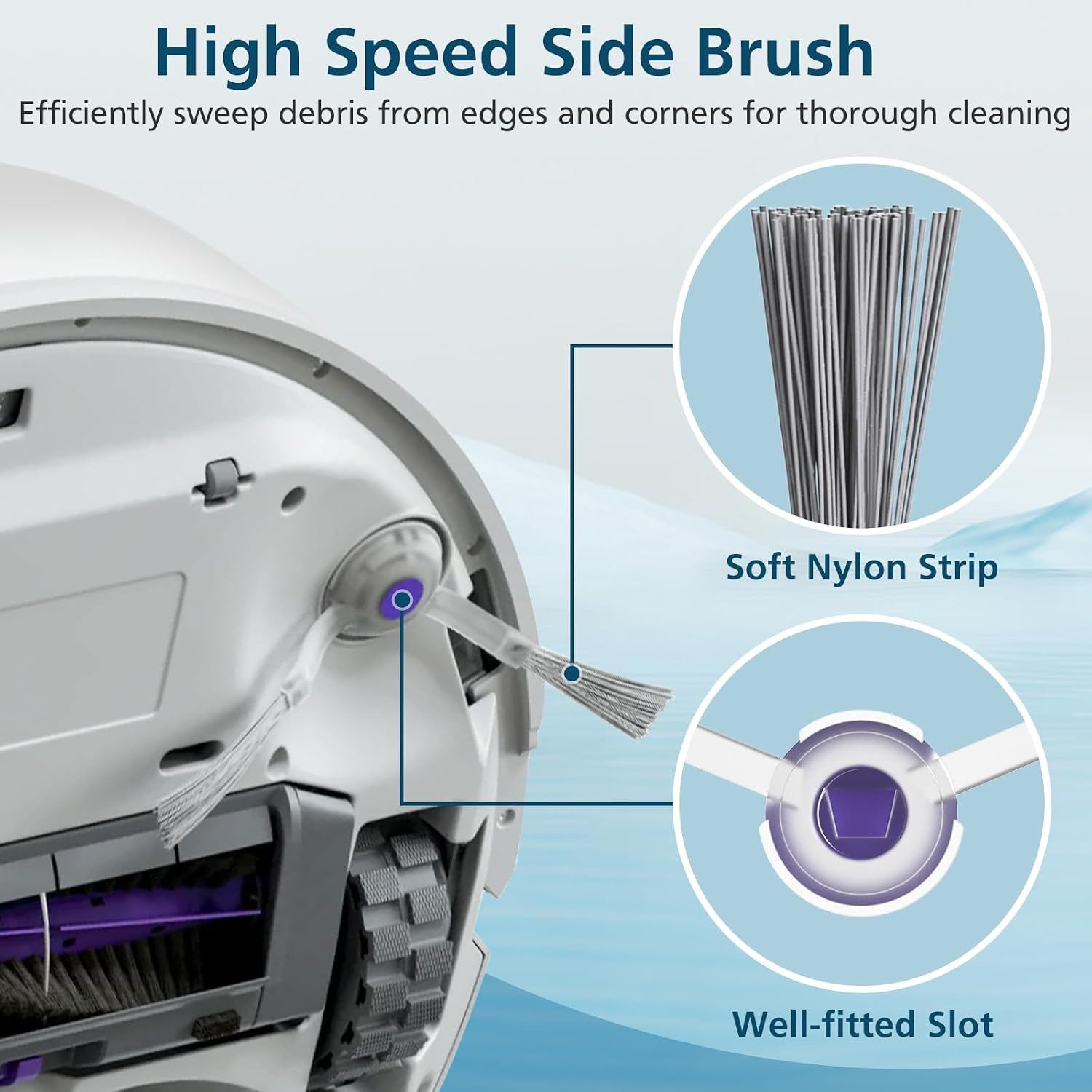 Accessories Replacement for Narwal Freo X Ultra Robot Vacuum, 16 Vacuum Accessories Set, 1 Main Brush, 2 Hepa Filter, 2 Dust Bags, 4 Mop Pads, 6 Side Brushes, 1 Cleaning Brush - Image 7