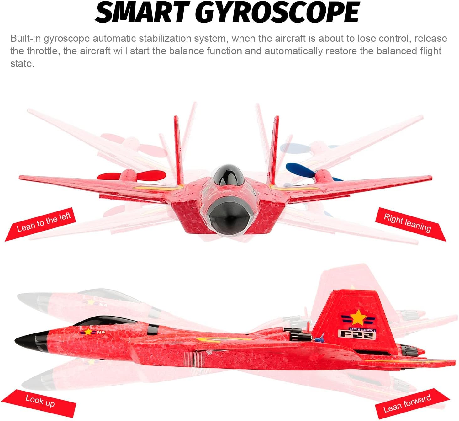 RC Plane, F22 RC Airplane Fighter Ready to Fly, 2.4Ghz 2 Channel Remote Control Plane, RC Airplanes Toy for Boys Girls Kids Beginners - Image 6