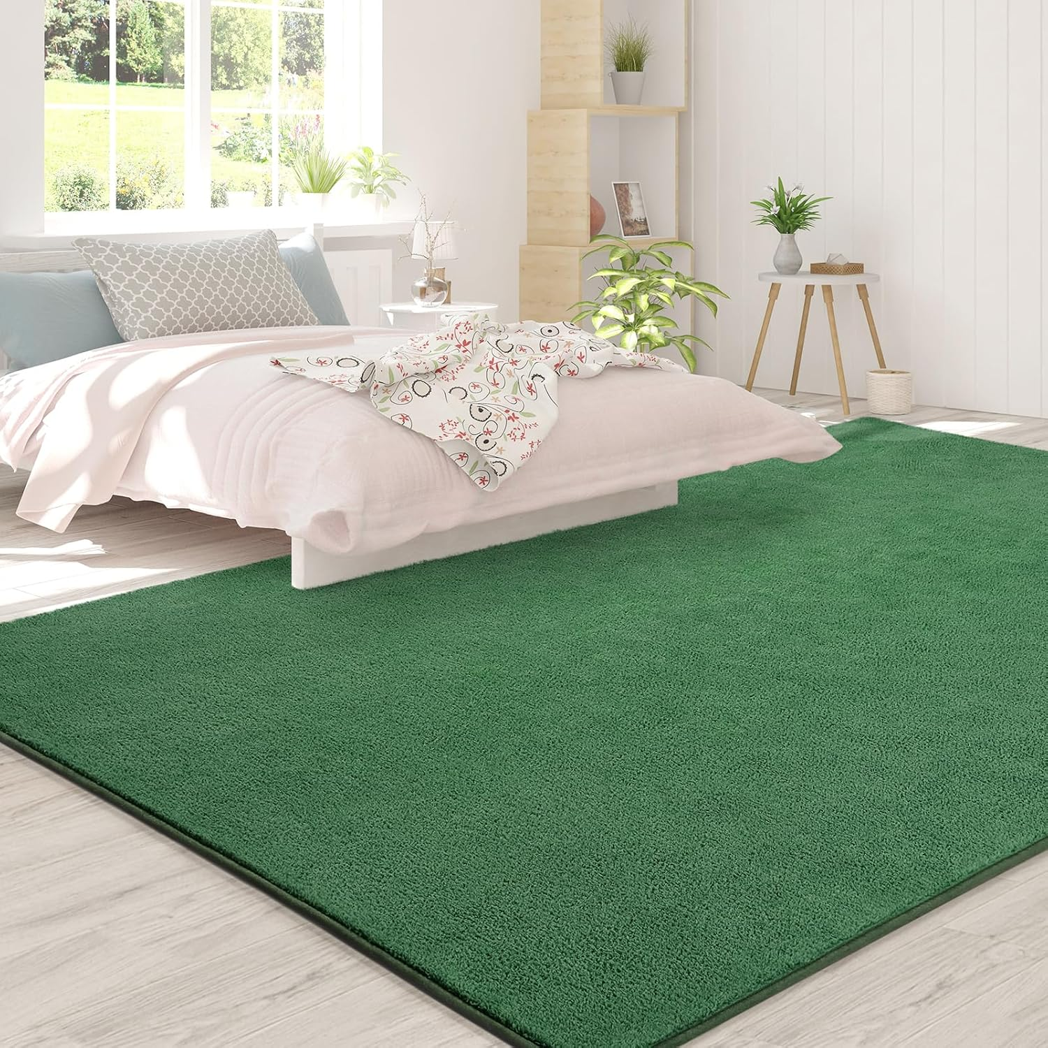 Area Rugs for Bedroom Living Room, 6X9 Green Super Soft Comfy Thickened Memory-Foam Indoor Carpets, Modern Aesthetic Minimalist Carpet for Boys Girls Adults Apartment Nursery Home Décor - Image 4