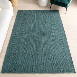 Rigo Handmade, Hunter Green, 8'6"X11'6", Hand Woven, Farmhouse, Jute, Soft and Textured, High Traffic, Stain Resistant, Easy Clean, Durable Area Rug for Bedroom, Living Room, Dining, Den, Foyer