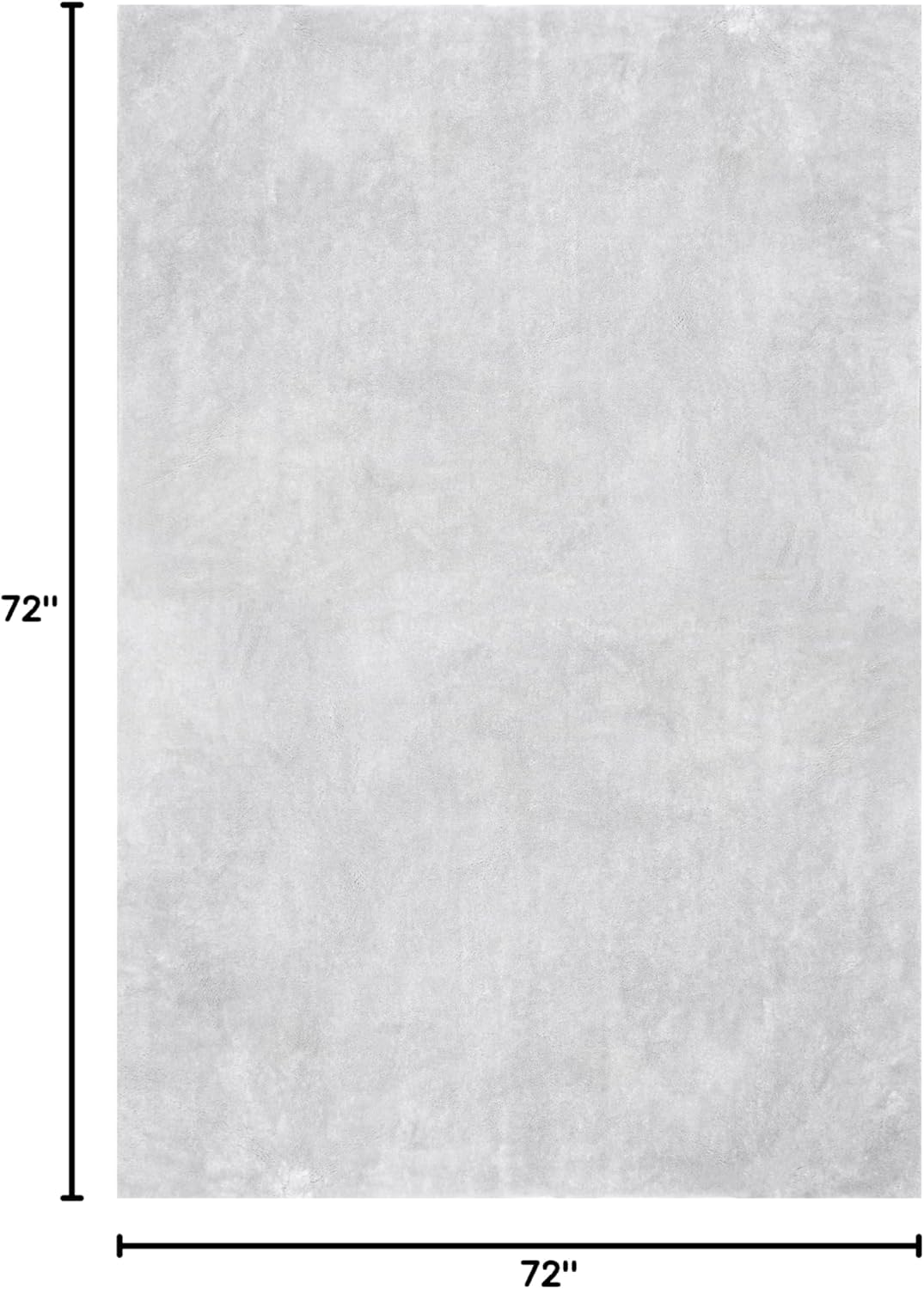 6' Square Cozy Plush Area Rug, Machine Washable, Non-Slip, Soft Fluffy Shag Carpet for Living Room Bedroom Kids Room Nursery Home Decor, Loni Light Grey - Image 2