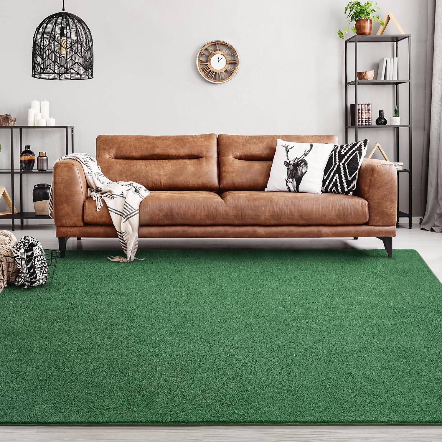 Area Rugs for Bedroom Living Room, 4X6 Green Super Soft Comfy Thickened Memory-Foam Indoor Carpets, Modern Aesthetic Minimalist Carpet for Boys Girls Adults Apartment Nursery Home Décor - Image 9