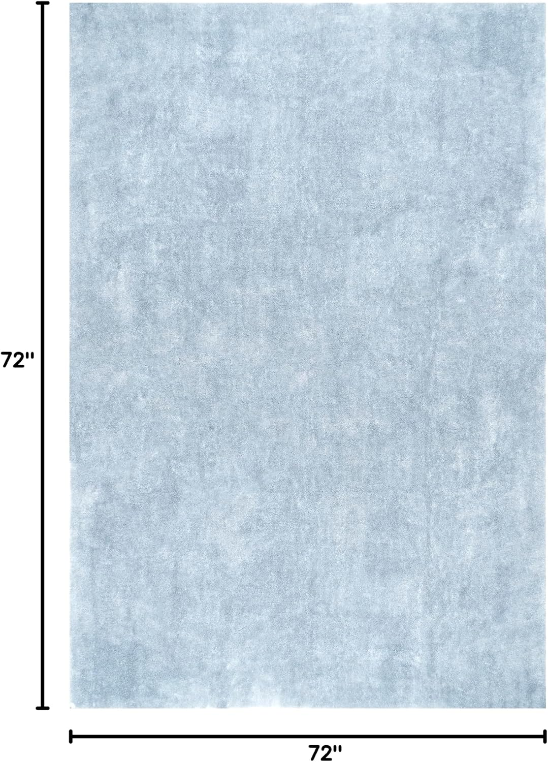 6' Square Cozy Plush Area Rug, Machine Washable, Non-Slip, Soft Fluffy Shag Carpet for Living Room Bedroom Kids Room Nursery Home Decor, Loni Light Blue - Image 2