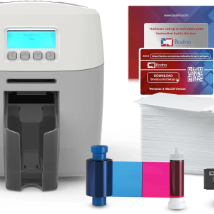 Magicard 600 Single Sided ID Card Printer & Complete Supplies Package ID Software - Silver Edition