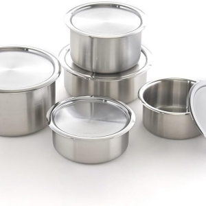 Cake 5PCS Stainless Steel Food Storage Containers with Lids 5PCS Canister Set Kitchen Appliances Dishwasher Safe Premium South Korea