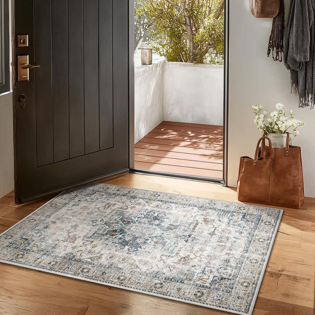 Machine Washable Throw Rugs for Entryway: Door Mat Indoor Entrance 2X3 Small Rug Stain Resistant Non-Slip Low Pile Soft Carpet for Kitchen Front Door Indoor Entry Bathroom Bedroom - Image 2