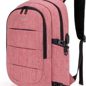 Business Laptop Backpack Water Resistant Anti-Theft College Backpack with USB Charging Port and Lock 15.6 Inch Computer Backpacks for Men, Women , Casual Hiking Travel Daypack(Red)