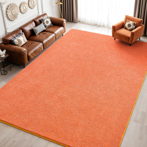 6X9 Area Rugs for Living Room, Soft Modern Memory Foam Bedroom Rug Washable Indoor Rug Low Pile Minimalist Non Slip Carpet for Kids Nursery Dorm Room Home Decor Orange
