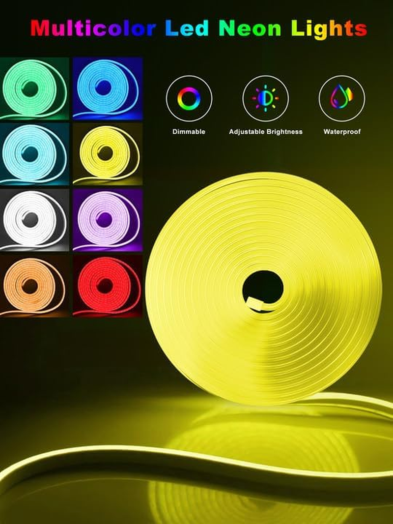 32.8FT Led Neon Rope Lights Music Sync, RGB Led Strip Lights Outdoor, Neon Led Light Strip with Remote & App Control, DIY Flexible Led Lights for Bedroom, Gaming, Party, Room Decor Aesthetic - Image 6