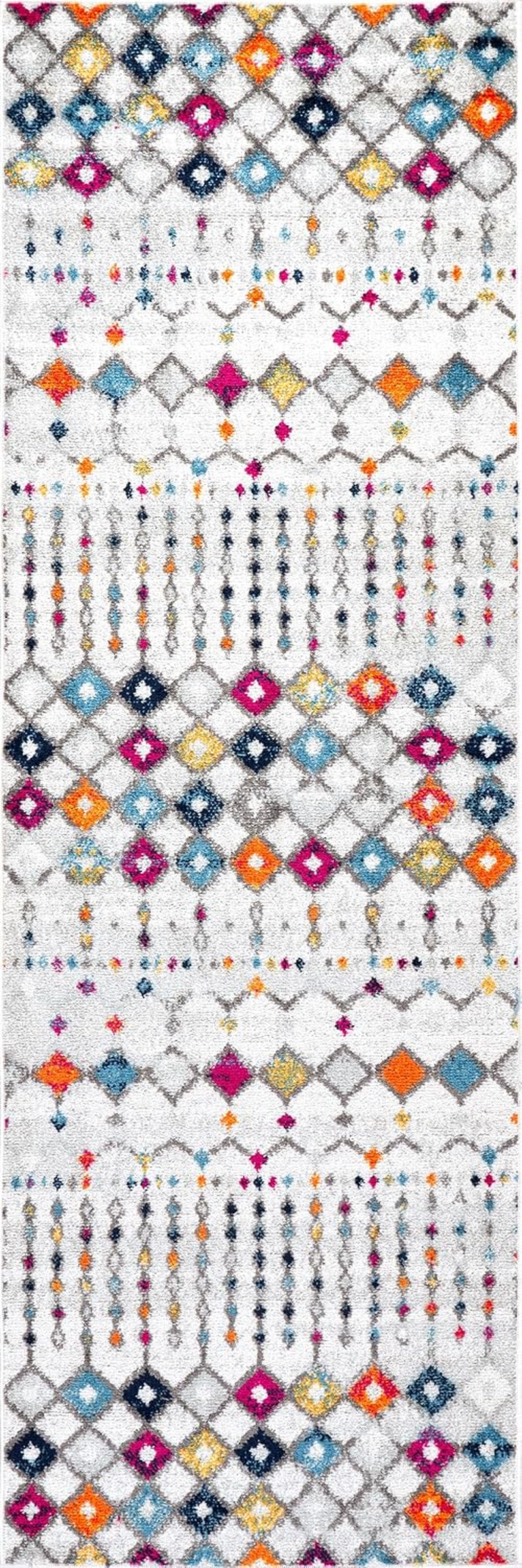 2X6 Moroccan Blythe Area Rug, Multicolor, Faded Bohemian Design, Stain Resistant, for Bedroom, Dining Room, Living Room, Hallway, Office, Kitchen, Entryway - Image 3