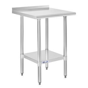 Stainless Steel Prep Table NSF Commercial Work Table with Backsplash and Undershelf for Kitchen Restaurant 24X24 Inch